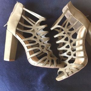 Olive Green Chunky Heels